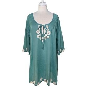 Anthropologie Mermaid Doily Cover Up Lightweight Dress Size L Summer Beach Boho